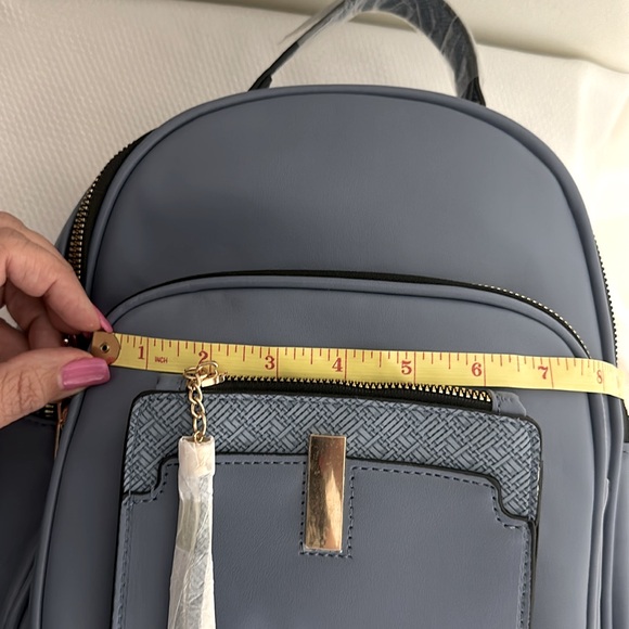 🔥Brand New Fashion Vegan Leather Blue Backpack. - Picture 12 of 15